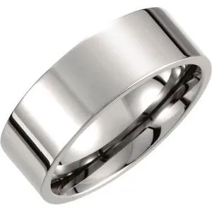 Titanium 8 mm Flat Polished Band Size 7
