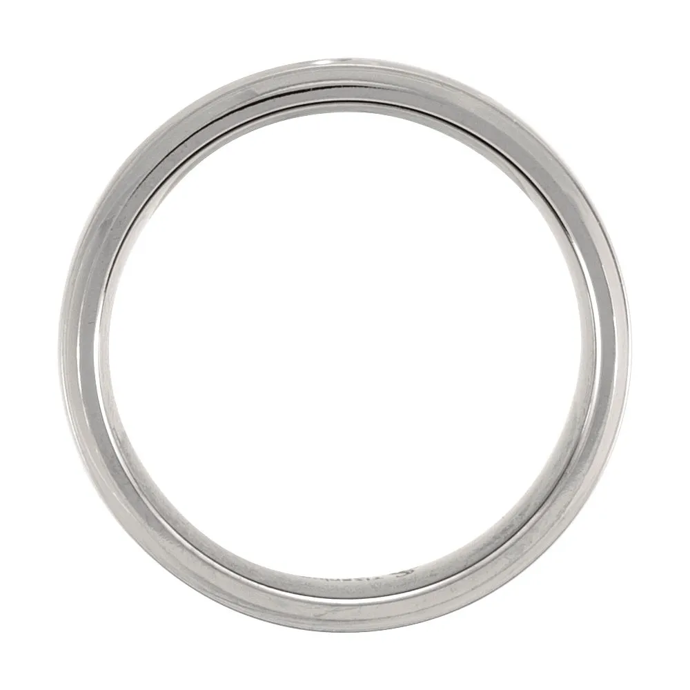 Titanium 8mm .05 CTW Diamond Ridged Band Size 13