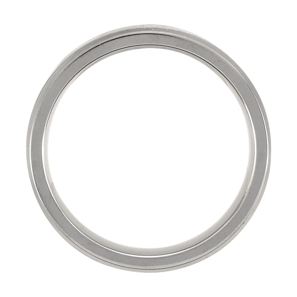 Titanium & 14k Yellow Gold Inlay 7mm Ridged & Satin Finished Band Size 8.5