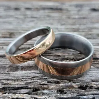 Titanium and copper ring set