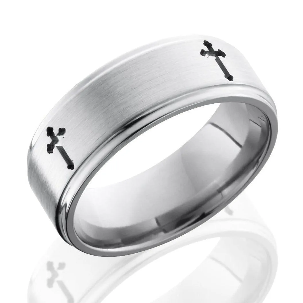 Titanium Band with Crosses