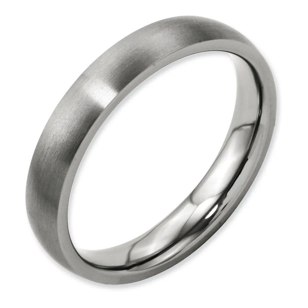 Titanium Brushed 4mm Half Round Band