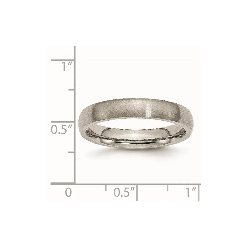 Titanium Brushed 4mm Half Round Band