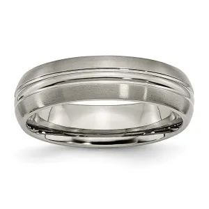 Titanium Brushed Center 6mm Grooved Band