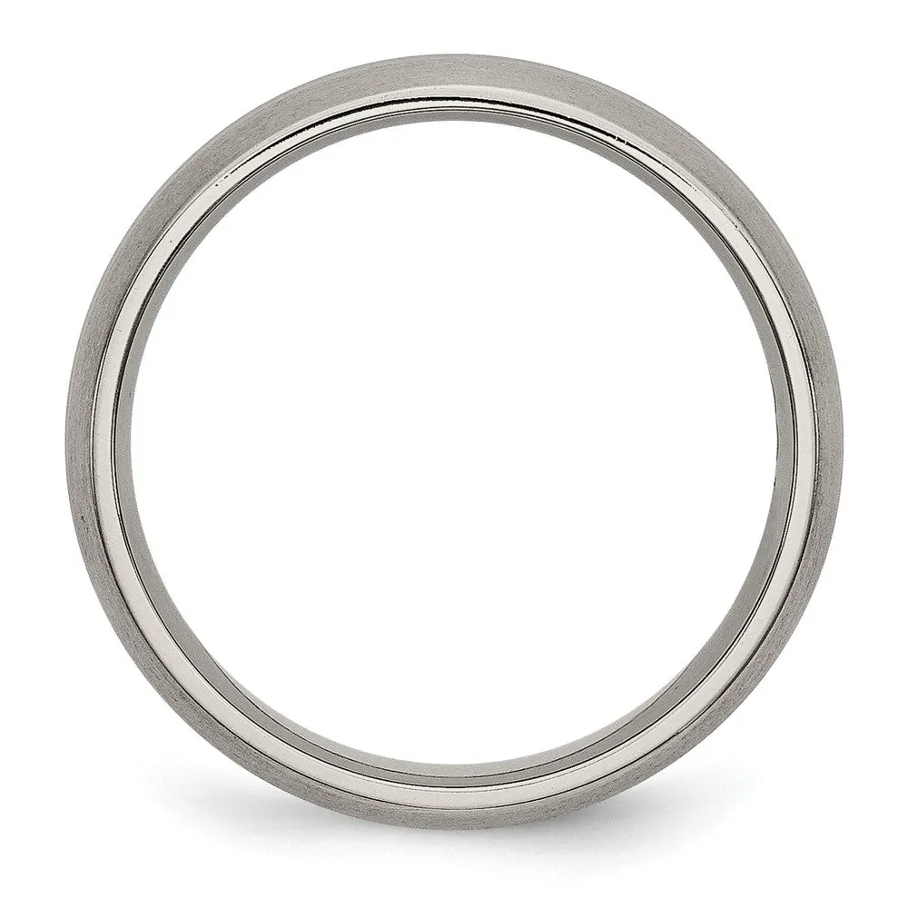 Titanium Brushed Center 6mm Grooved Band