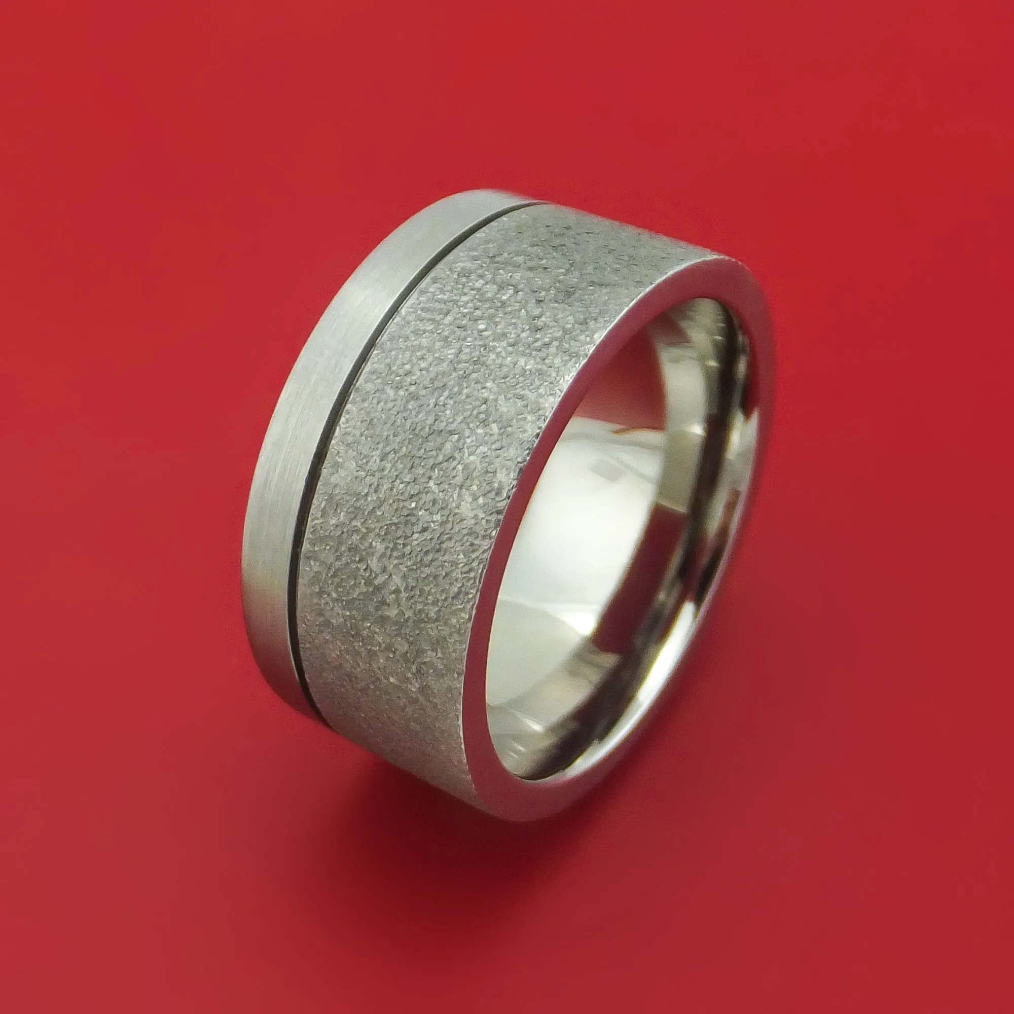 Titanium Custom Stipple Finish Ring