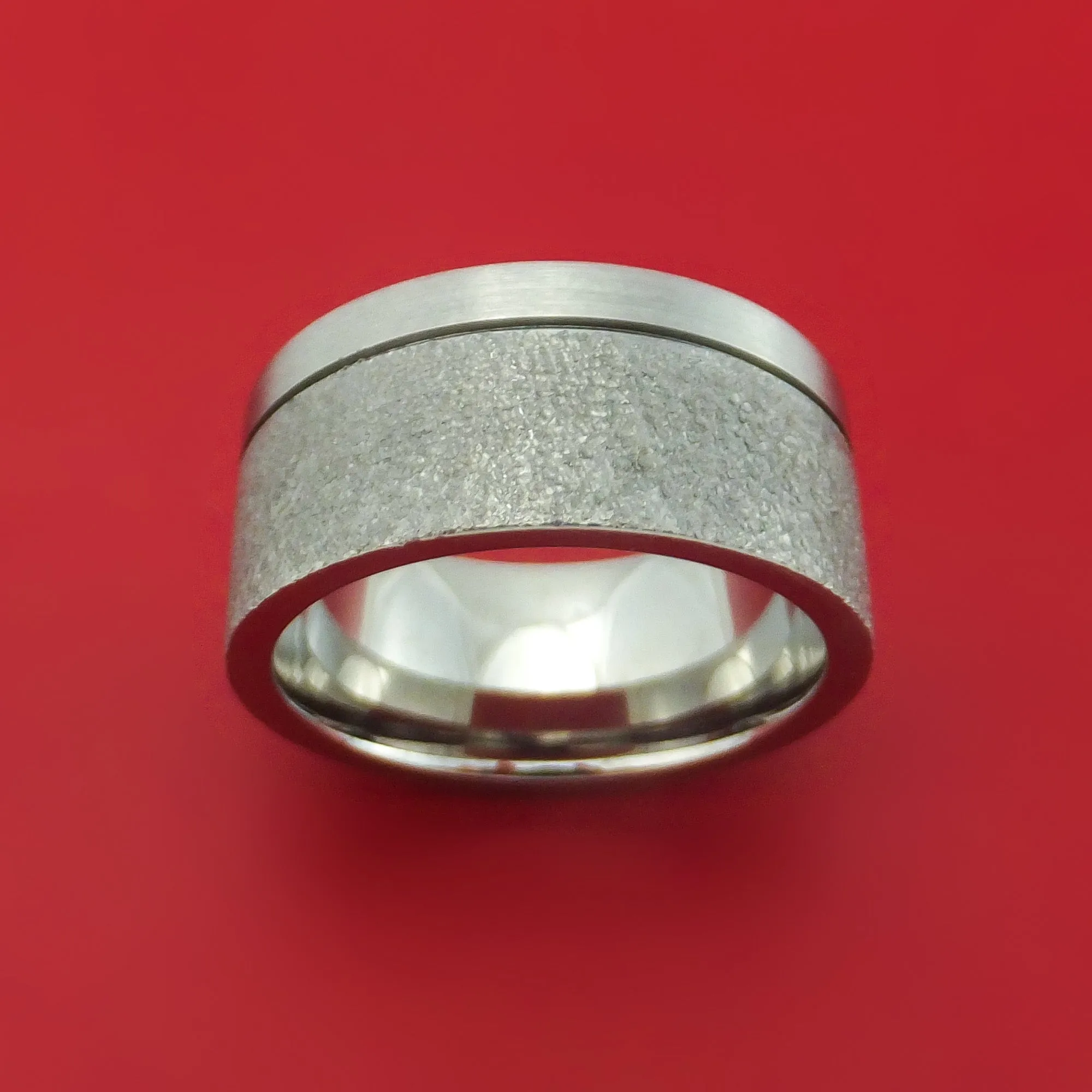Titanium Custom Stipple Finish Ring