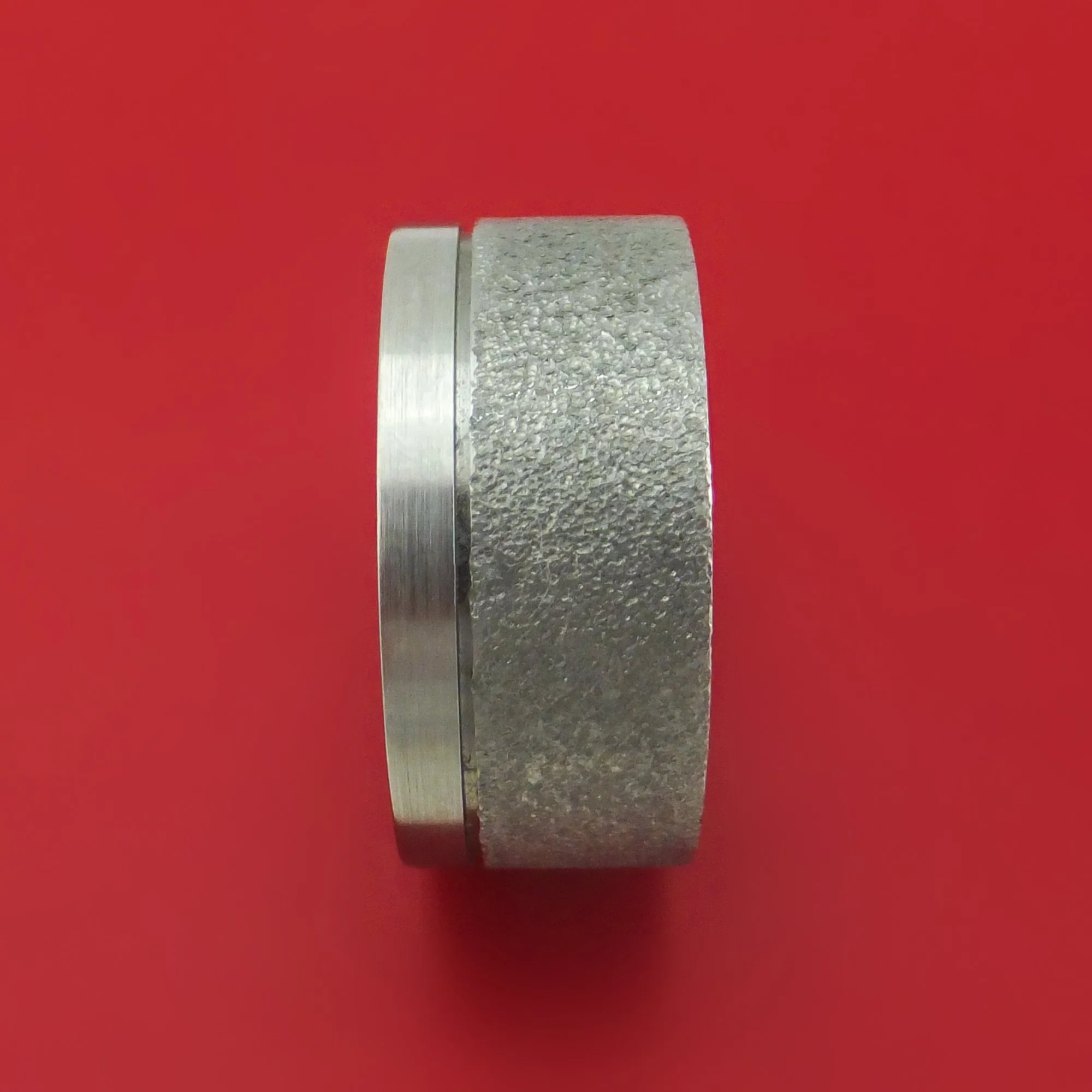Titanium Custom Stipple Finish Ring