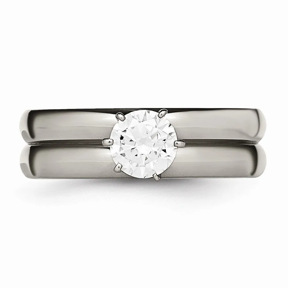 Titanium CZ Ring