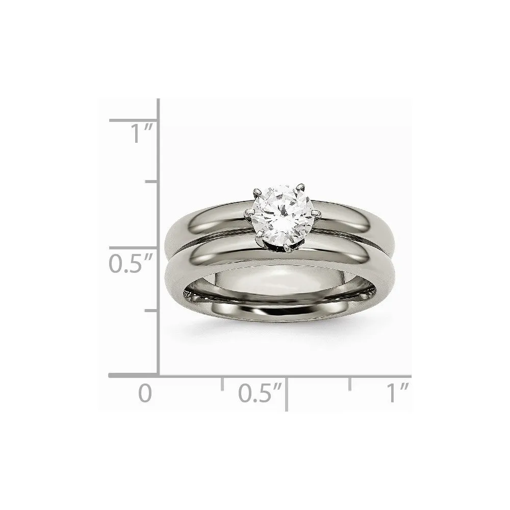 Titanium CZ Ring