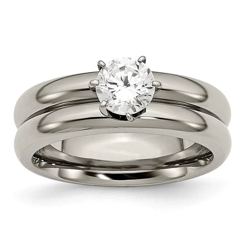 Titanium CZ Ring