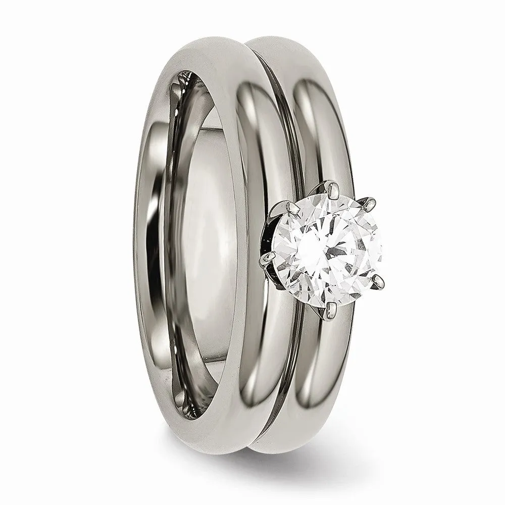 Titanium CZ Ring