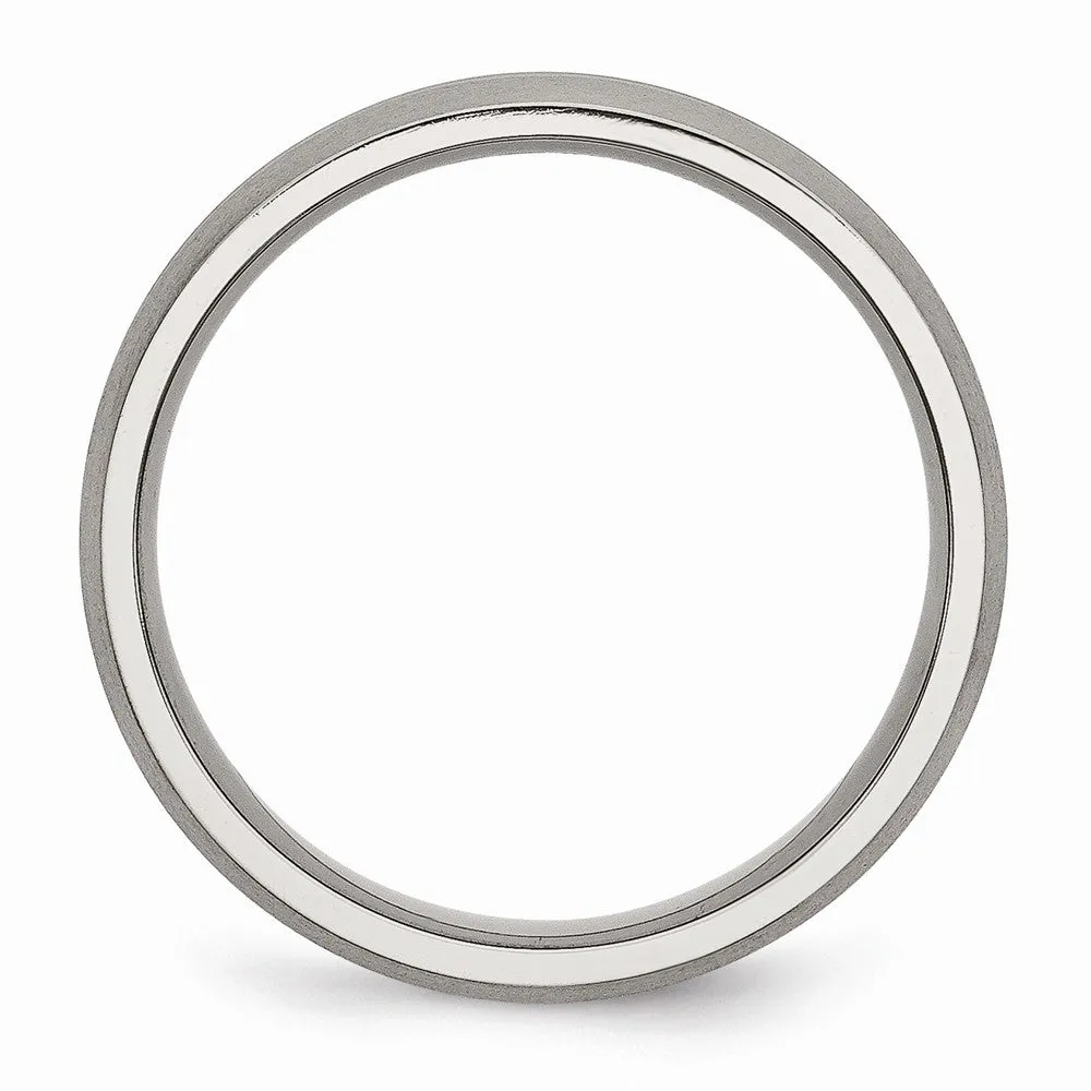 Titanium Grooved 6mm Brushed and Polished Band