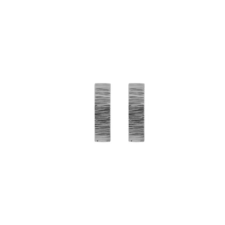 Titanium - huggie earrings - Polished/Corner Hammered dia 9mm