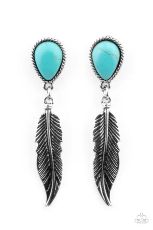 Totally Tran-QUILL Blue Paparazzi Earrings