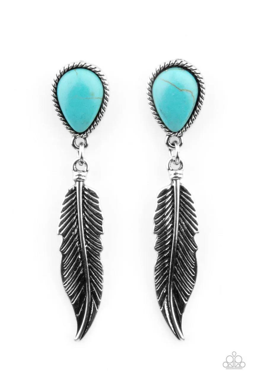 Totally Tran-QUILL Blue Paparazzi Earrings