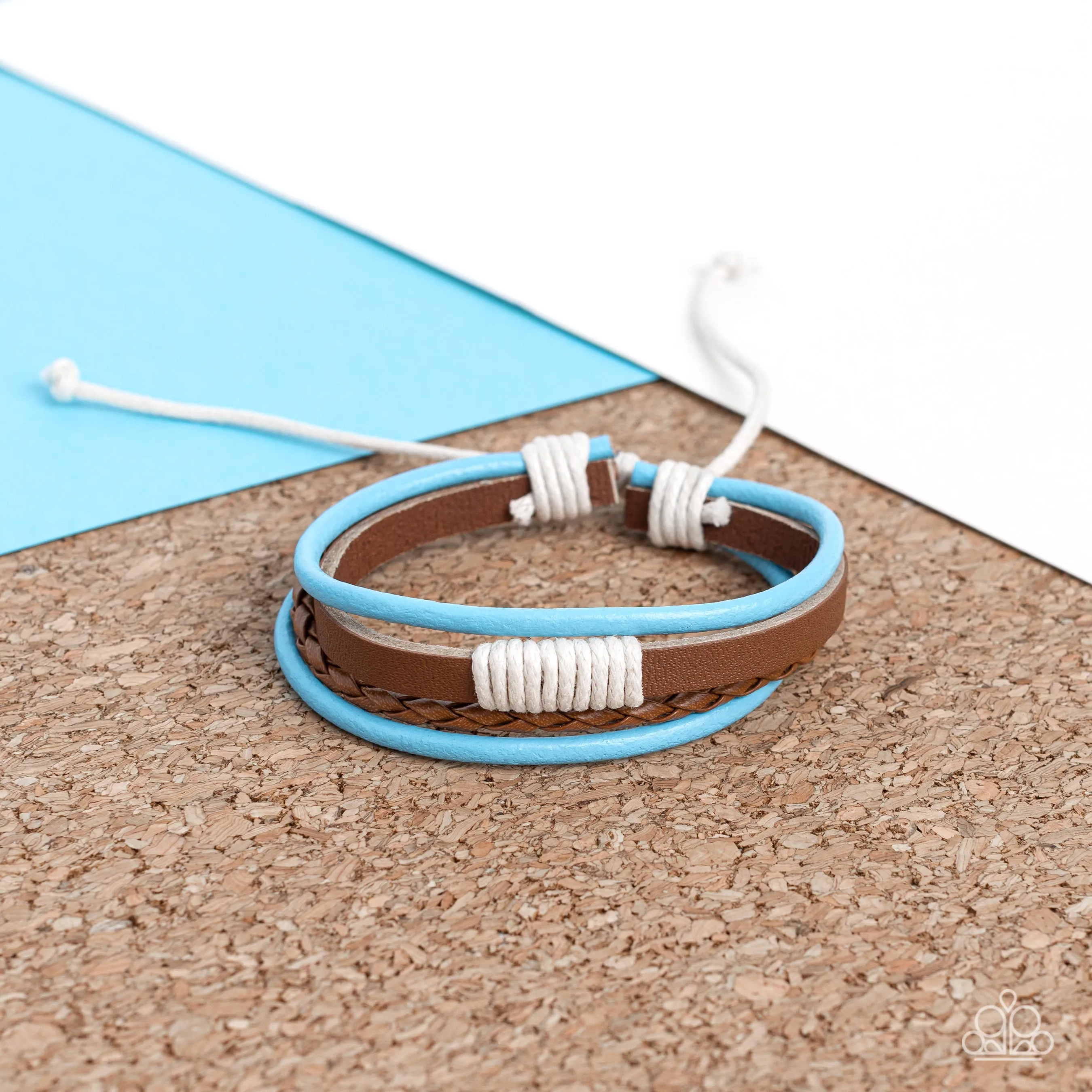 Trail Scout - Blue / Brown Leather) Bracelet