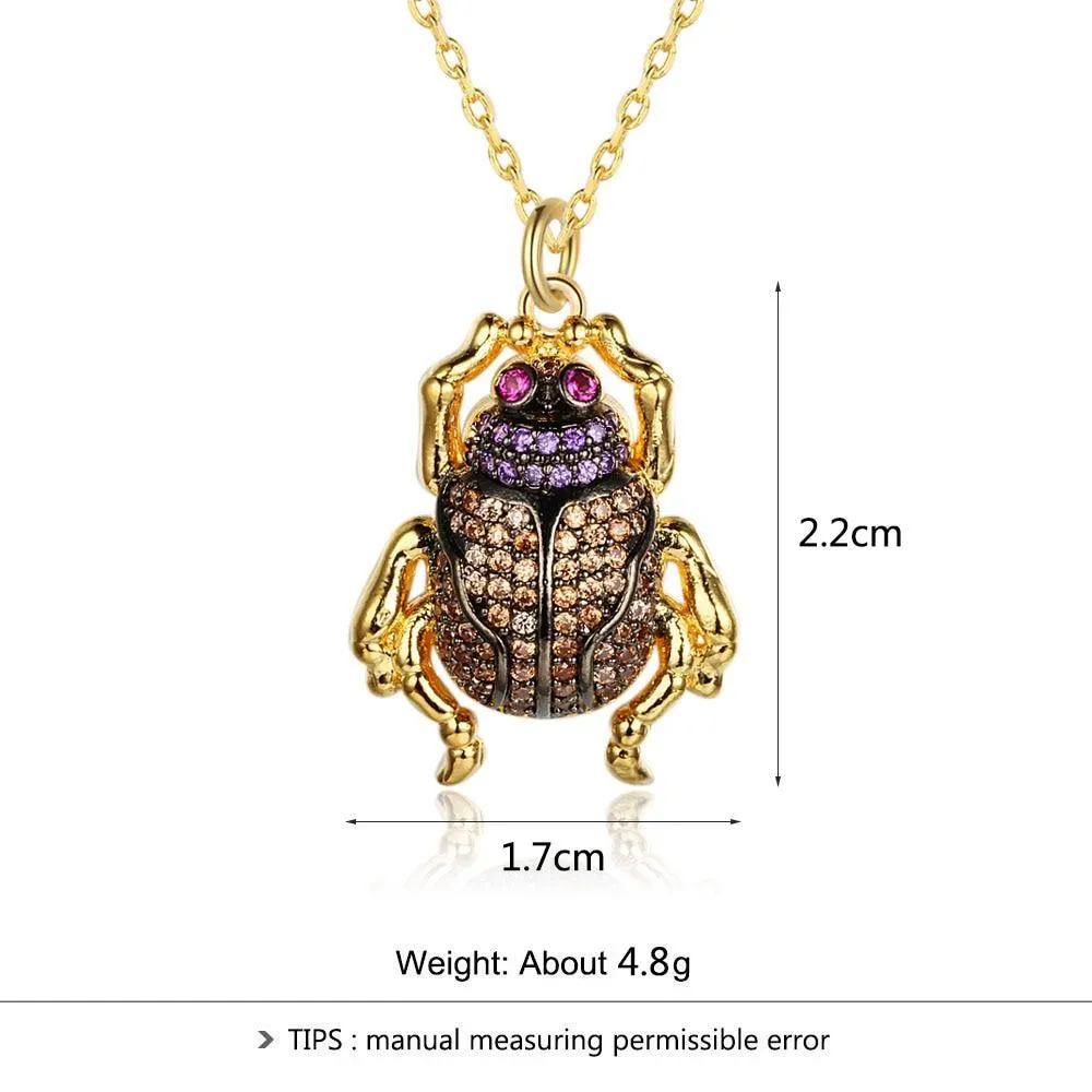 Trendy CZ Animal Frog Crystal Pendants necklace for Women Decoration Jewelry Clothes Accessories For Women
