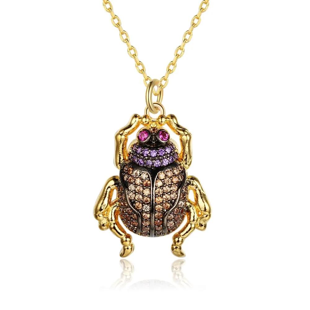 Trendy CZ Animal Frog Crystal Pendants necklace for Women Decoration Jewelry Clothes Accessories For Women