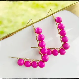 Triangle Beaded Hoop Earrings