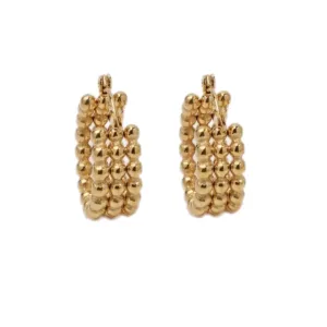 Triple Row Beaded Hoops