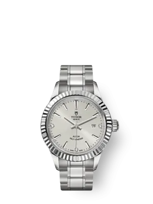Tudor Style, Stainless Steel and Diamond-set, 28mm, Ref# M12110-0007