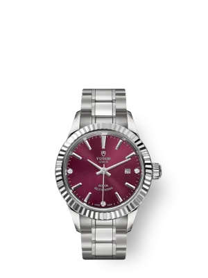 Tudor Style, Stainless Steel and Diamond-set, 28mm, Ref# M12110-0019