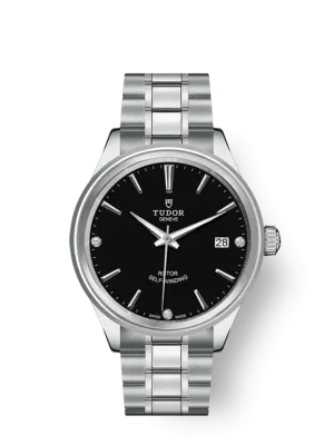 Tudor Style, Stainless Steel and Diamond-set, 38mm, Ref# M12500-0004
