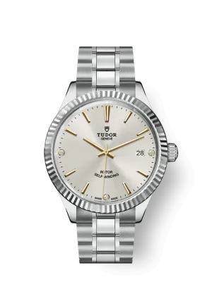 Tudor Style, Stainless Steel and Diamond-set, 38mm, Ref# M12510-0011