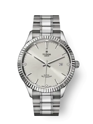 Tudor Style, Stainless Steel and Diamond-set, 41mm, Ref# M12710-0007