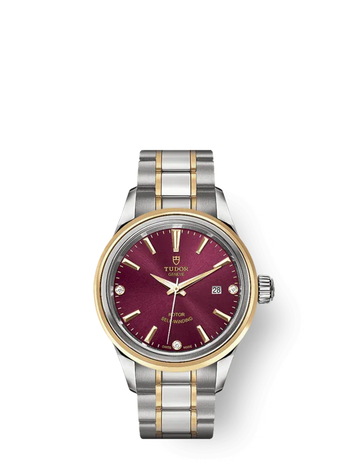 Tudor Style, Stainless Steel and Yellow Gold with Diamond-set, 28mm, Ref# M12103-0015