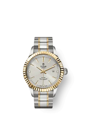 Tudor Style, Stainless Steel and Yellow Gold with Diamond-set, 28mm, Ref# M12113-0009