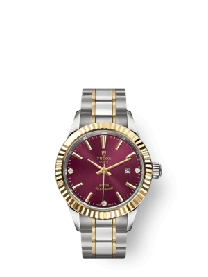 Tudor Style, Stainless Steel and Yellow Gold with Diamond-set, 28mm, Ref# M12113-0015