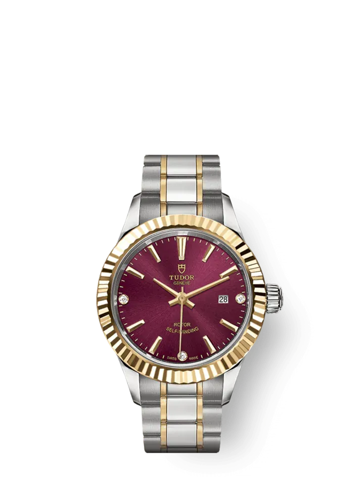 Tudor Style, Stainless Steel and Yellow Gold with Diamond-set, 28mm, Ref# M12113-0015