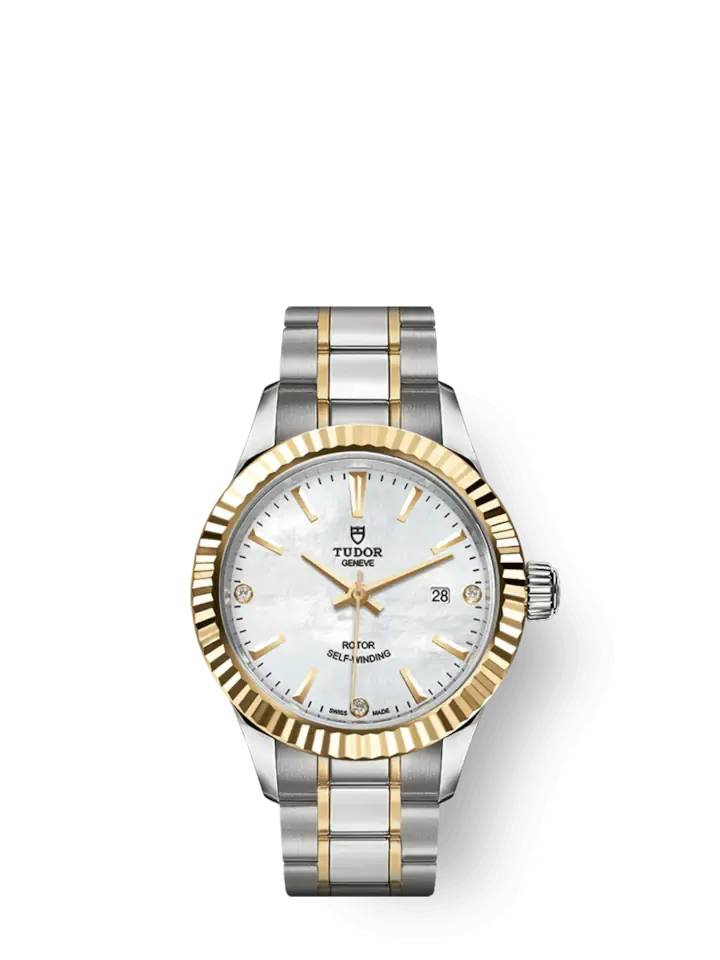 Tudor Style, Stainless Steel and Yellow Gold with Diamond-set, 28mm, Ref# M12113-0017