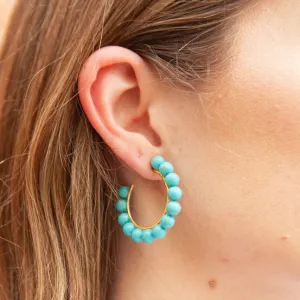 Turquoise Beaded Hoop