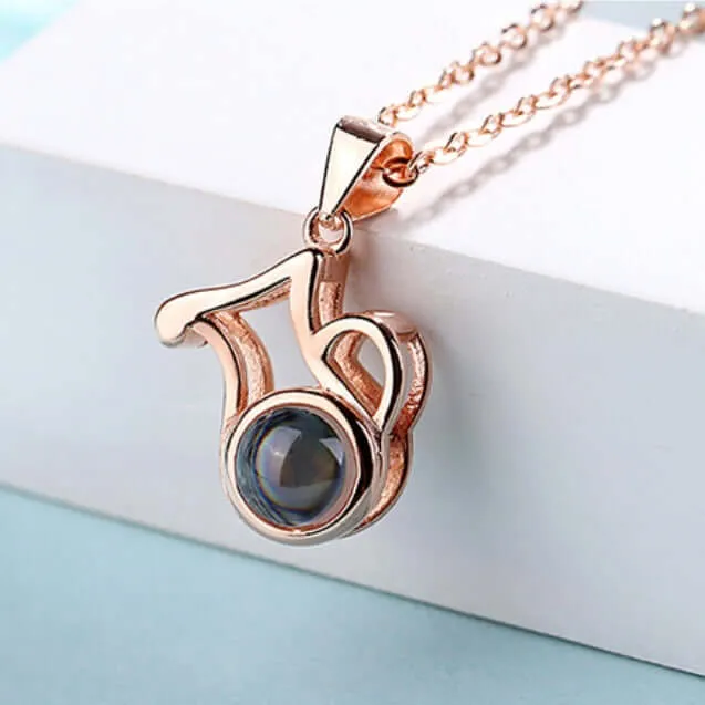 Twelve Constellations Love Memory Projection Necklace