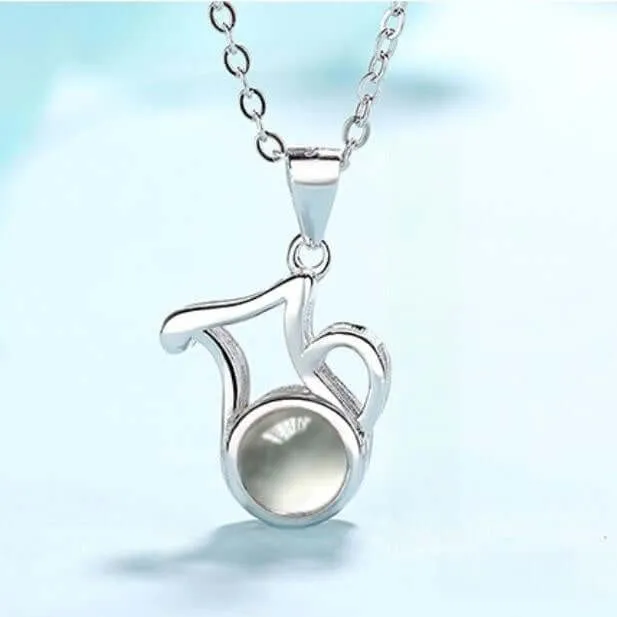 Twelve Constellations Love Memory Projection Necklace