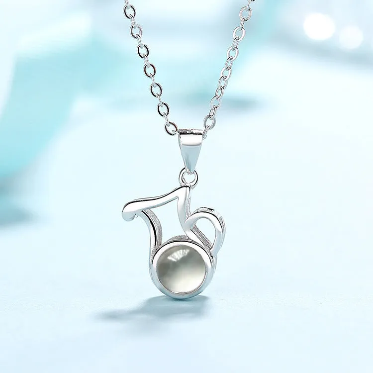 Twelve Constellations Love Memory Projection Necklace