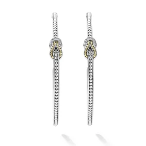 Two-Tone Knot Diamond Hoop Earring