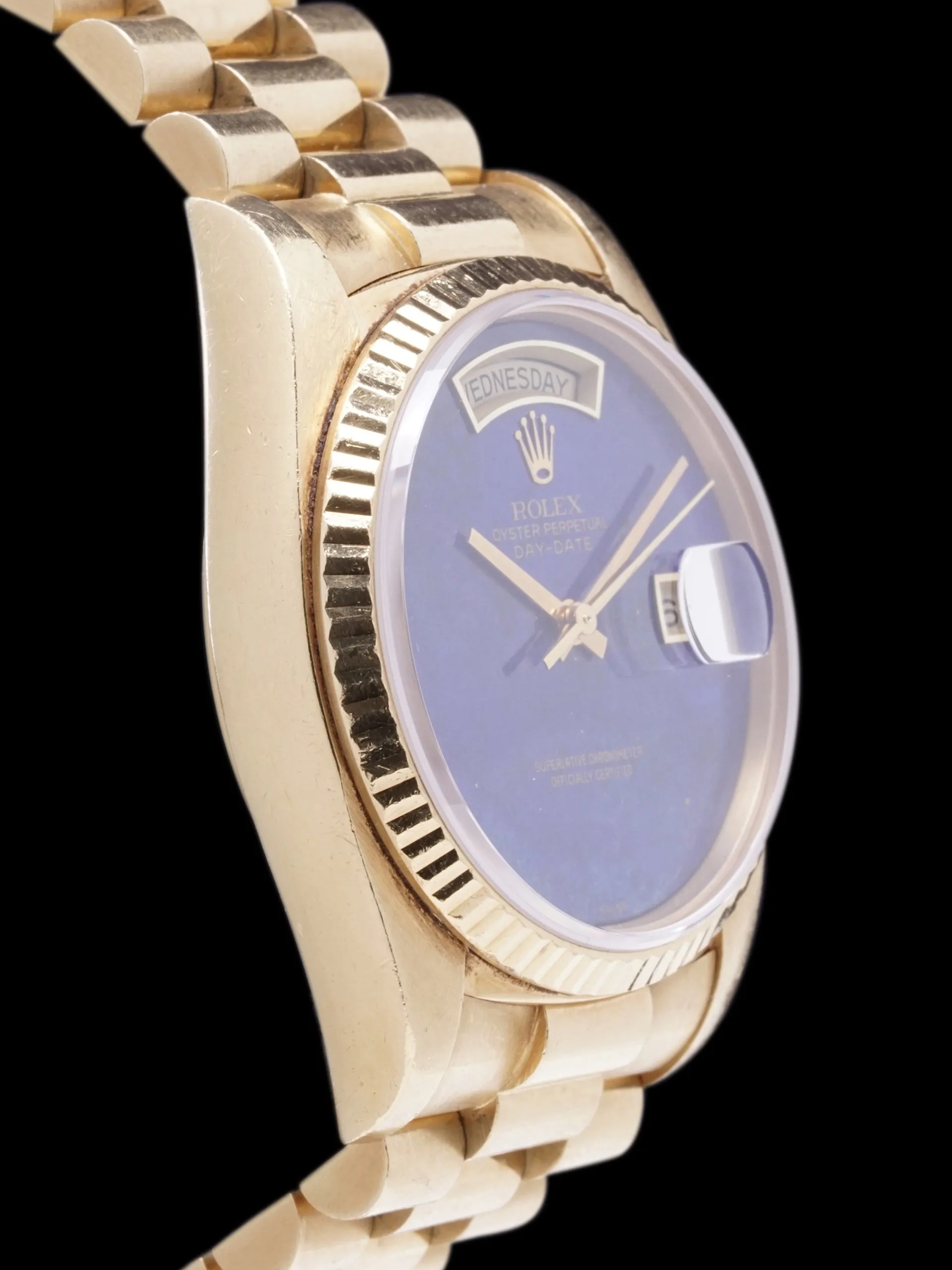 *Unpolished* 1979 Rolex Day-Date (Ref. 18038) 18k YG Lapis Dial