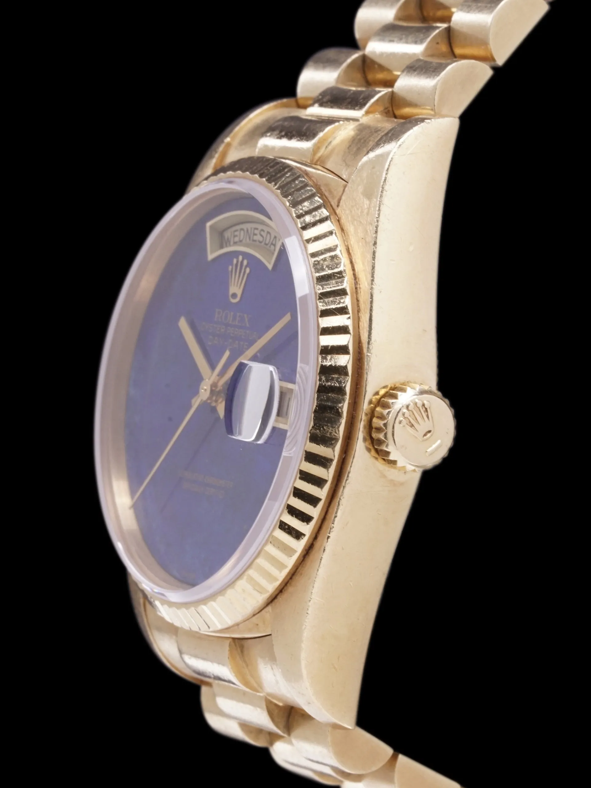 *Unpolished* 1979 Rolex Day-Date (Ref. 18038) 18k YG Lapis Dial