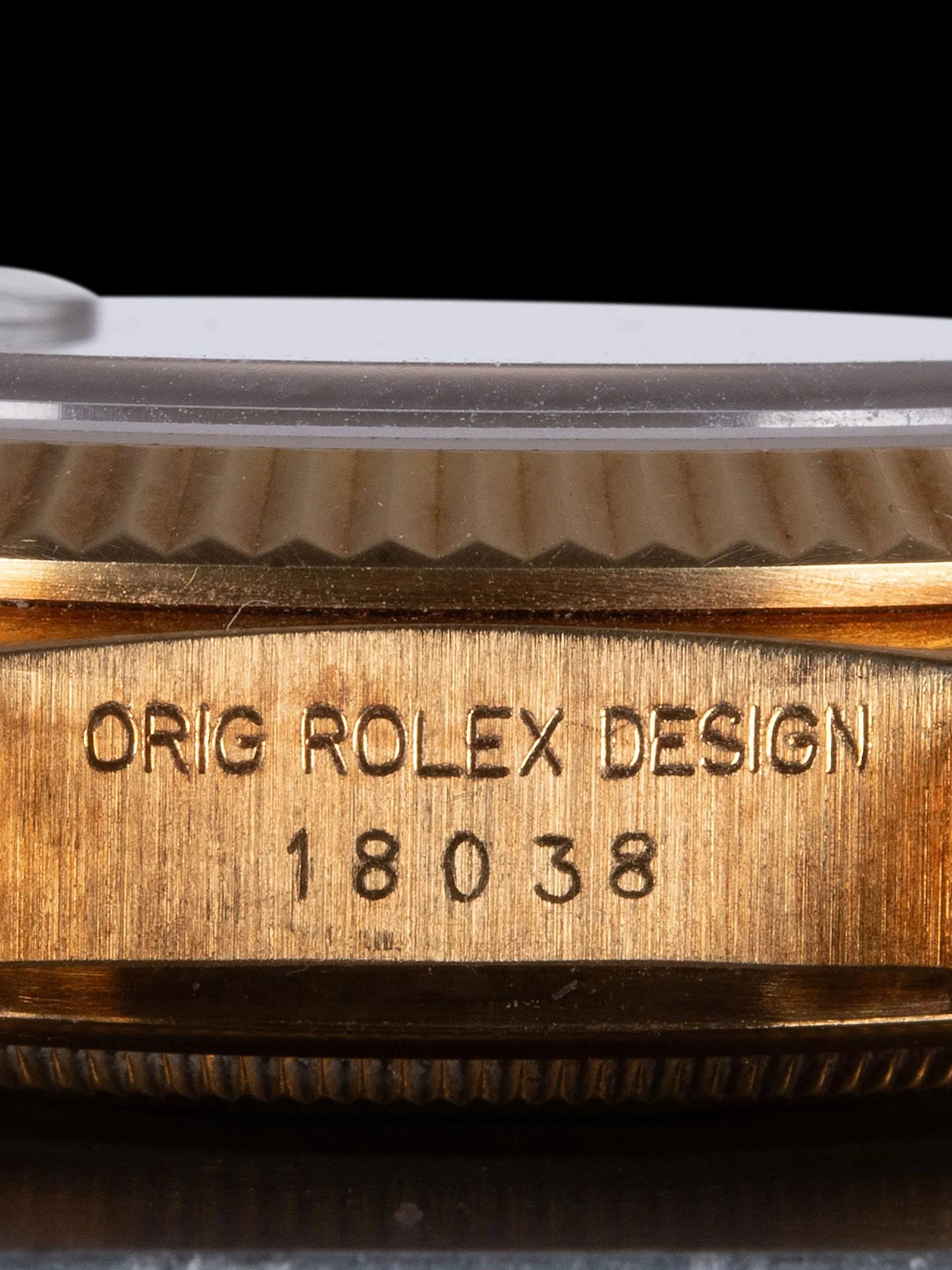 *Unpolished* 1986 Rolex Day-Date 18K YG (Ref. 18038) Onyx Stone Dial W/ Box & Papers