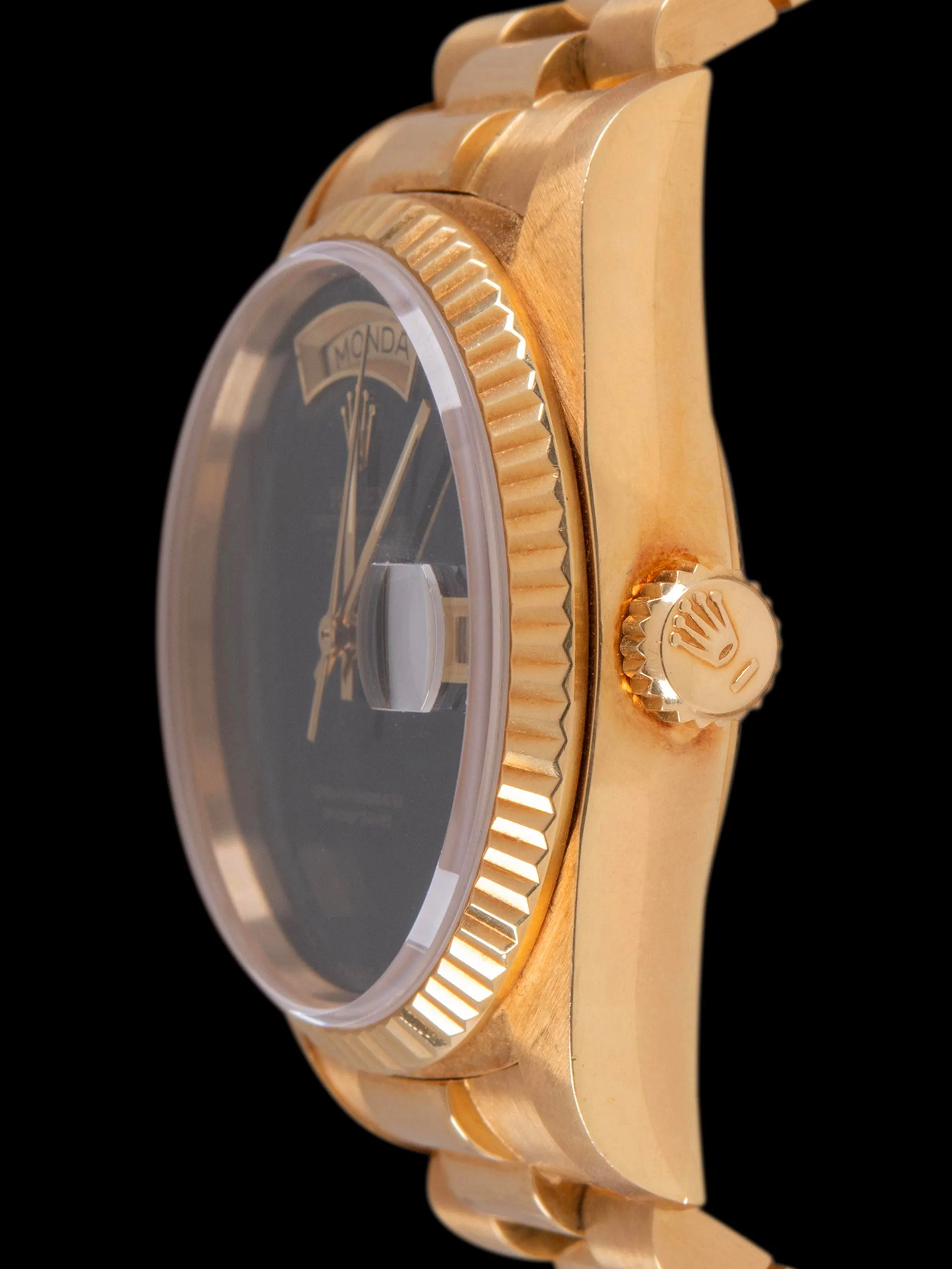 *Unpolished* 1986 Rolex Day-Date 18K YG (Ref. 18038) Onyx Stone Dial W/ Box & Papers
