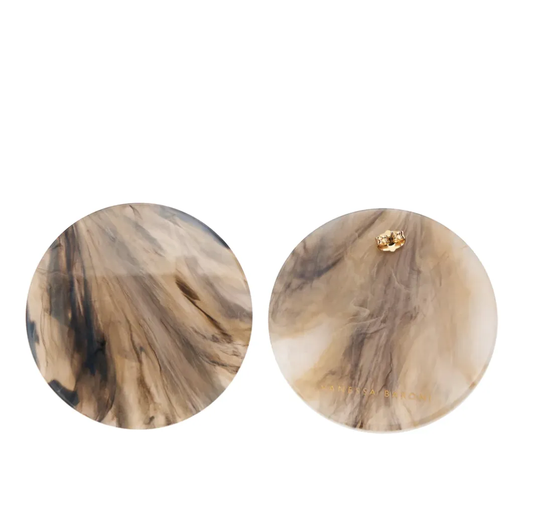 Vanessa Baroni Marble Disc Earrings