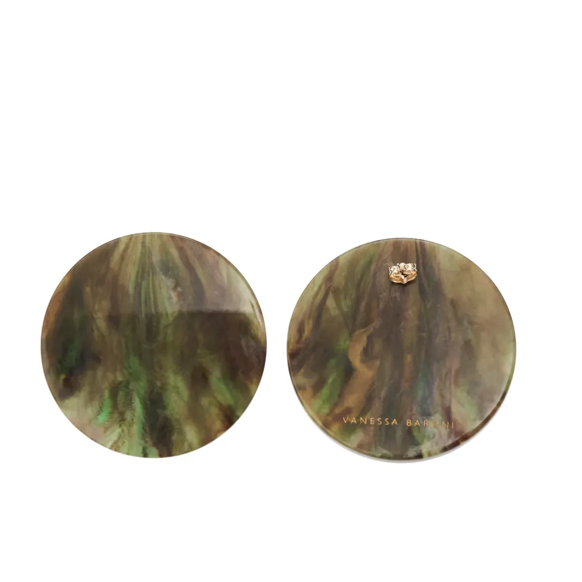 Vanessa Baroni Marble Disc Earrings