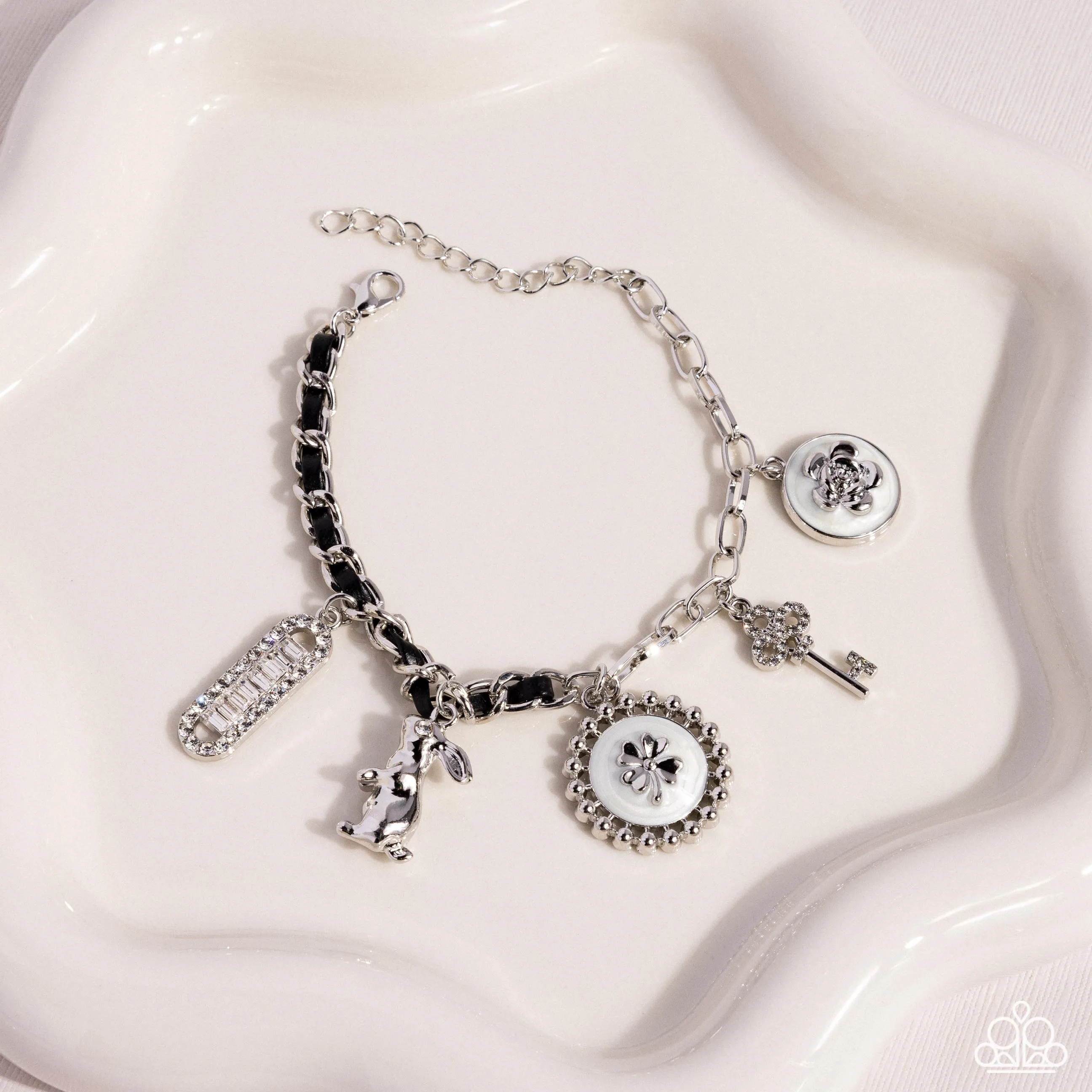 Velveteen Rabbit - White - Painted Charm Paparazzi Lobster Claw Bracelet