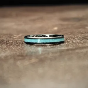 Venus - Black Tungsten & Crushed Turquoise Womens Ring