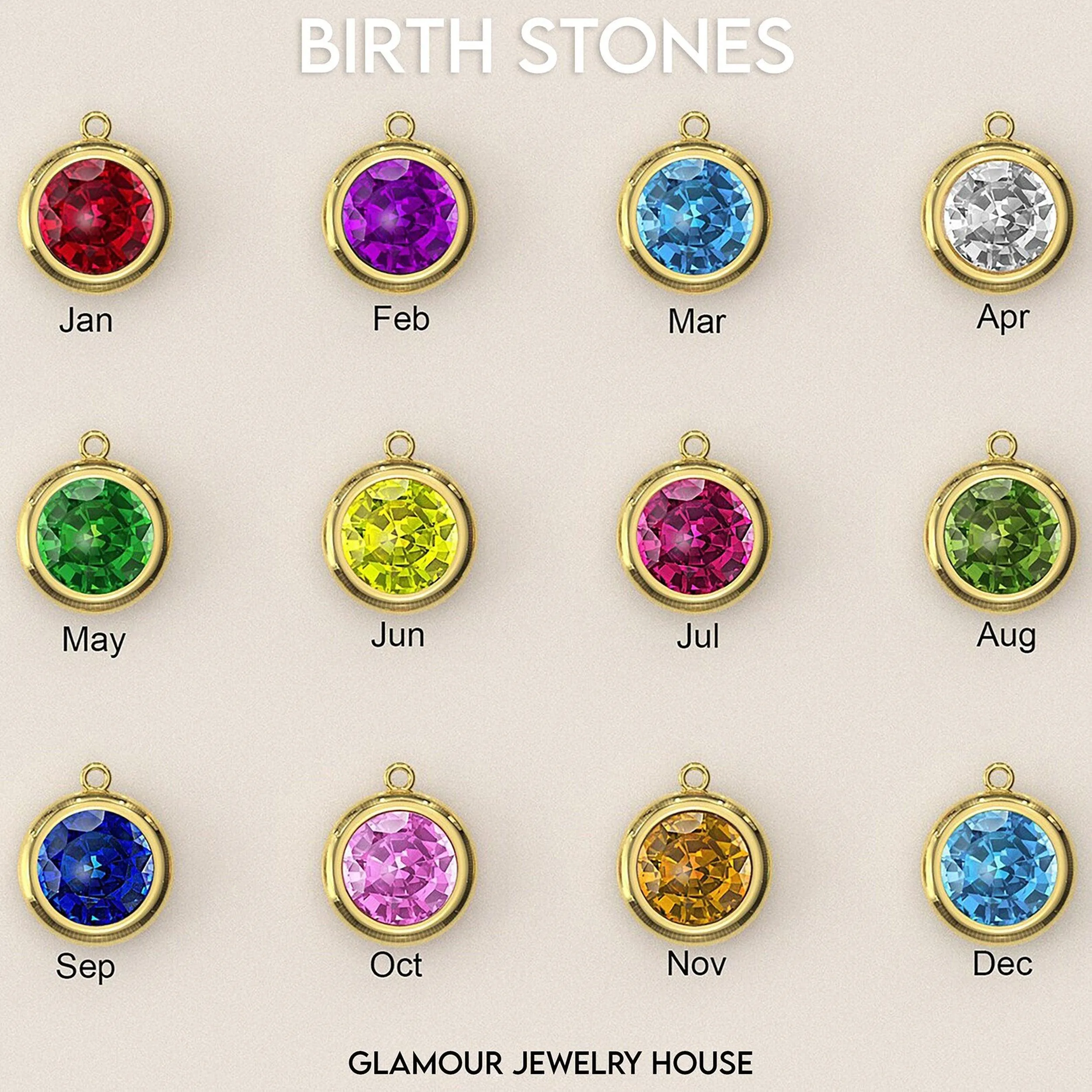 Vertical Name Necklace with Birthstone - 18K Gold Vermeil