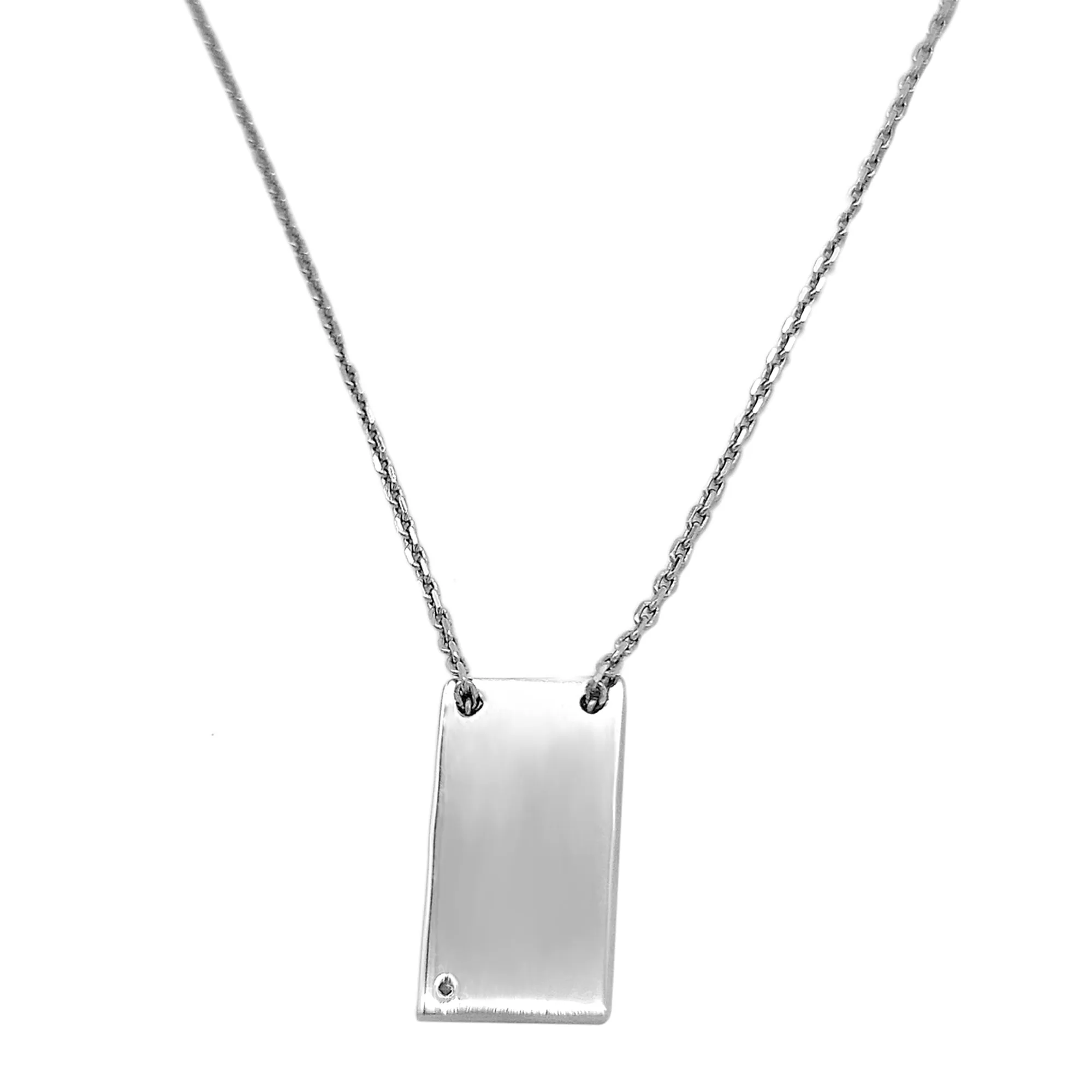 Vertical Rectangle Pendant with Diamond
